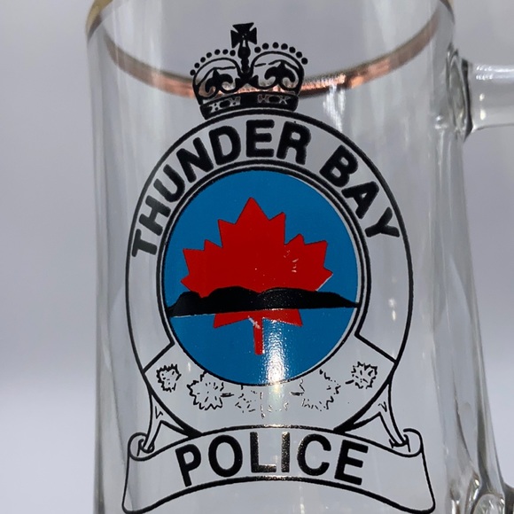 Thunder Bay Police Glass Beer Cold Drink Mug Ontario Canada Law Enforcement - Picture 2 of 9